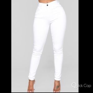 Fashion Nova White high waisted denim